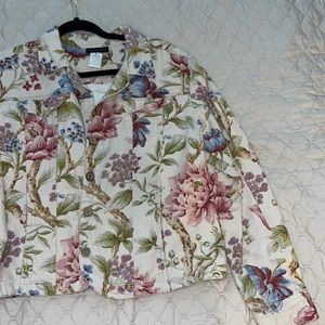 Floral denim jacket!